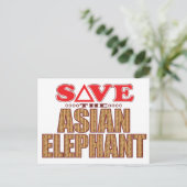 Asiatischer Elefant Gerettet Postkarte (Stehend Vorderseite)