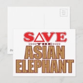 Asiatischer Elefant Gerettet Postkarte (Vorne/Hinten)