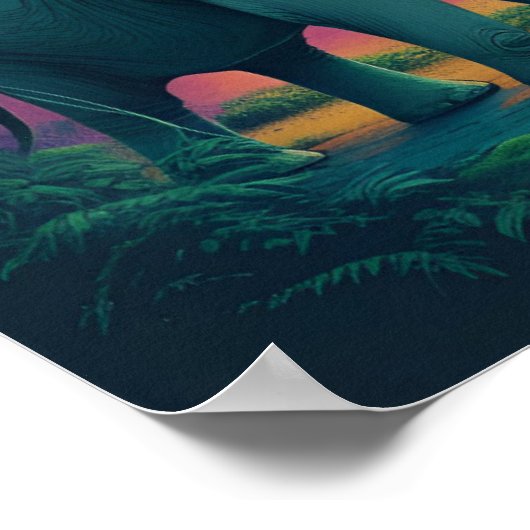 Asiatischer Elefant im Wald Poster (Ecke)