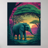 Asiatischer Elefant im Wald Poster (Vorne)
