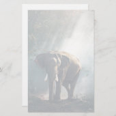 Asiatischer Elefant in einem sonnenbeleuchteten Wa Briefpapier (Vorne/Hinten)