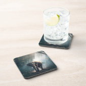 Asiatischer Elefant in einem sonnenbeleuchteten Wa Getränkeuntersetzer (Rechte Seite)