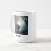 Asiatischer Elefant in einem sonnenbeleuchteten Wa Kaffeetasse (Vorderseite Links)