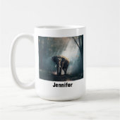 Asiatischer Elefant in einem sonnenbeleuchteten Wa Kaffeetasse (Links)