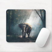 Asiatischer Elefant in einem sonnenbeleuchteten Wa Mousepad (Mit Mouse)