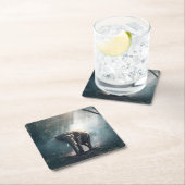 Asiatischer Elefant in einem sonnenbeleuchteten Wa Rechteckiger Pappuntersetzer (Vor Ort)