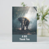 Asiatischer Elefant in einem sonnigen Wald Vielen  Dankeskarte (Stehend Vorderseite)