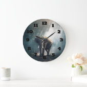Asiatischer Elefant in einer Sunlit Waldreinigung Große Wanduhr (Zuhause)