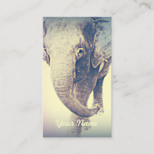 Asiatischer Elefant in Vintage-Farben Visitenkarte
