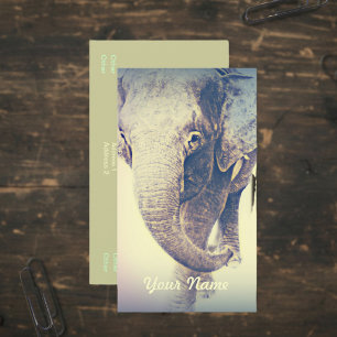 Asiatischer Elefant in Vintagen Farben Visitenkarte