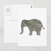 Asiatischer Elefant. Postkarte (Vorne/Hinten)