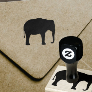 Asiatischer Elefant-Silhouette Gummistempel