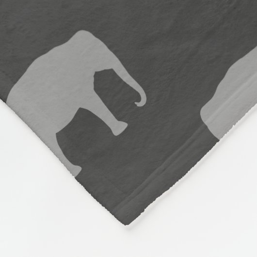 Asiatischer Elefant-Silhouette-Muster Fleecedecke (Ecke)