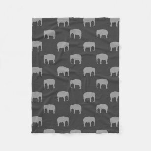 Asiatischer Elefant-Silhouette-Muster Fleecedecke