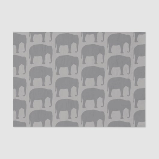 Asiatischer Elefant-Silhouette-Muster Seidenpapier (Vorderseite)