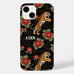 Asiatischer floraler Tiger Maximalist einzigartige Case-Mate iPhone 14 Hülle