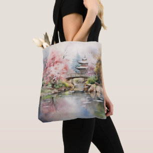 Asiatischer Garten im Frühling Tasche