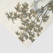 Asiatischer Garten mit Frau und Tieren Seidenpapier (Ausschnitt)