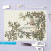 Asiatischer Garten mit Frau und Tieren Seidenpapier (Handwerk)