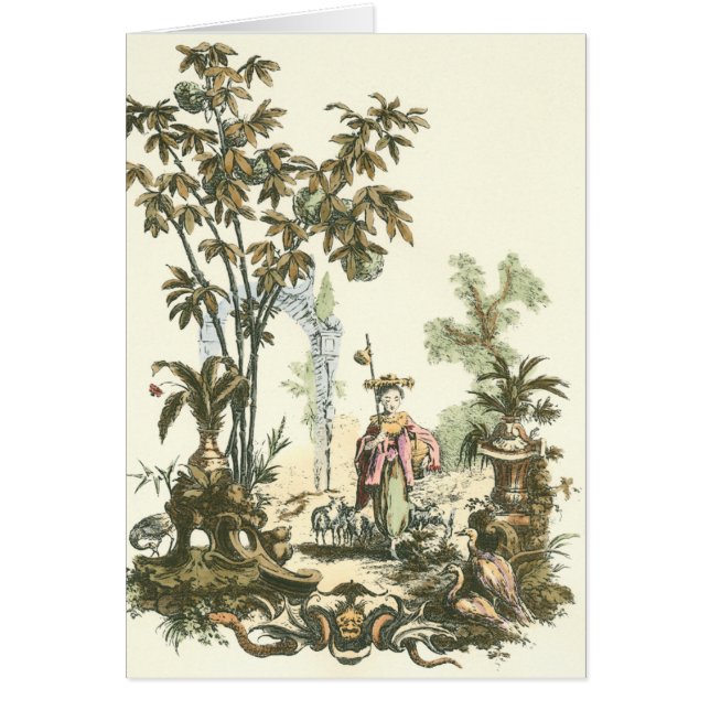 Asiatischer Garten mit Frauen und Tieren (Vorne)
