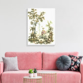 Asiatischer Garten mit Frauen und Tieren Leinwanddruck (Insitu (Wohnzimmer))