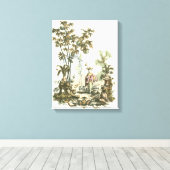 Asiatischer Garten mit Frauen und Tieren Leinwanddruck (Insitu (Holzboden))