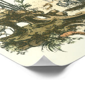 Asiatischer Garten mit Frauen und Tieren Poster (Ecke)