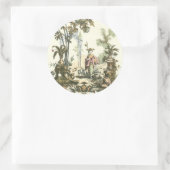 Asiatischer Garten mit Frauen und Tieren Runder Aufkleber (Tasche)