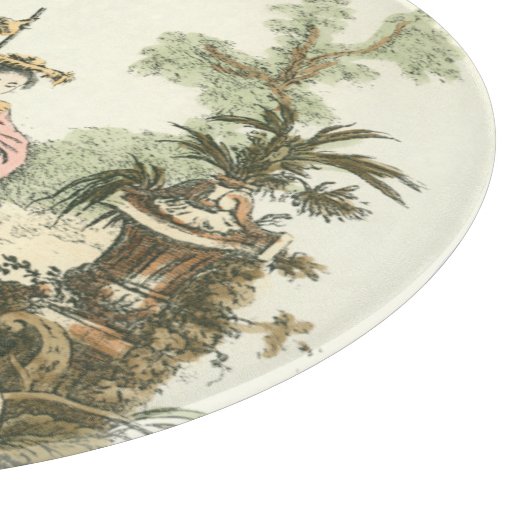 Asiatischer Garten mit Frauen und Tieren Schneidebrett (Ecke)