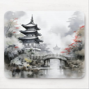 Asiatischer Garten Traditionelle Tinte Mousepad
