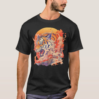 Asiatischer Inspirierter 80er Japanischer Tiger T-Shirt