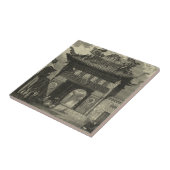 Asiatischer Kaisertempel in Schwarz und Weiß Fliese (Seite)