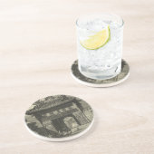 Asiatischer Kaisertempel in Schwarz und Weiß Getränkeuntersetzer (Seite)