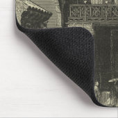 Asiatischer Kaisertempel in Schwarz und Weiß Mousepad (Ecke)