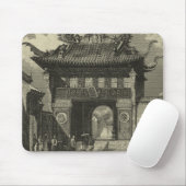 Asiatischer Kaisertempel in Schwarz und Weiß Mousepad (Mit Mouse)