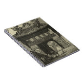 Asiatischer Kaisertempel in Schwarz und Weiß Notizblock (Rechte Seite)