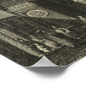 Asiatischer Kaisertempel in Schwarz und Weiß Poster (Ecke)