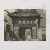 Asiatischer Kaisertempel in Schwarz und Weiß Postkarte (Vorderseite)