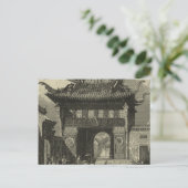 Asiatischer Kaisertempel in Schwarz und Weiß Postkarte (Stehend Vorderseite)