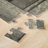 Asiatischer Kaisertempel in Schwarz und Weiß Puzzle (Seite)