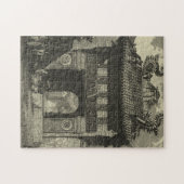 Asiatischer Kaisertempel in Schwarz und Weiß Puzzle (Horizontal)