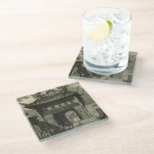 Asiatischer Kaisertempel in Schwarzem u. im Weiß Glasuntersetzer (Schrägansicht)