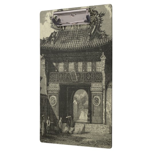 Asiatischer Kaisertempel in Schwarzem u. im Weiß Klemmbrett (Links)