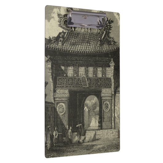 Asiatischer Kaisertempel in Schwarzem u. im Weiß Klemmbrett (Rechts)