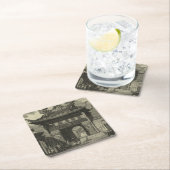 Asiatischer Kaisertempel in Schwarzem u. im Weiß Rechteckiger Pappuntersetzer (Vor Ort)