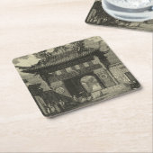 Asiatischer Kaisertempel in Schwarzem u. im Weiß Rechteckiger Pappuntersetzer (angewinkelt)