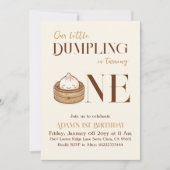 Asiatischer Kleine Dumpling Kawaii erster Geburtst Einladung (Vorderseite)