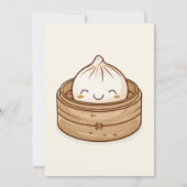 Asiatischer Kleine Dumpling Kawaii erster Geburtst Einladung (Rückseite)