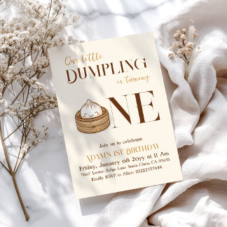 Asiatischer Kleine Dumpling Kawaii erster Geburtst Einladung