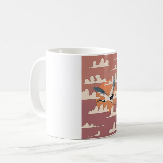 Asiatischer Kranich im Flug Kaffeetasse (Vorderseite Links)